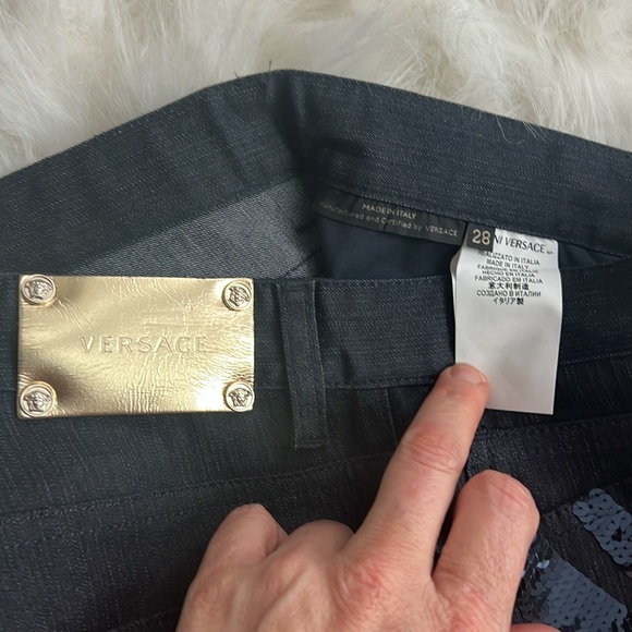 Versace Bootcut Sequin Jeans. Size 28 Dark Blue/ Navy. New w/o tags - Picture 7 of 8